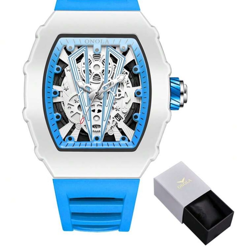 Men Quartz Wristwatch Luminous Dial Silicone Strap 30M Waterproof Sports Watches